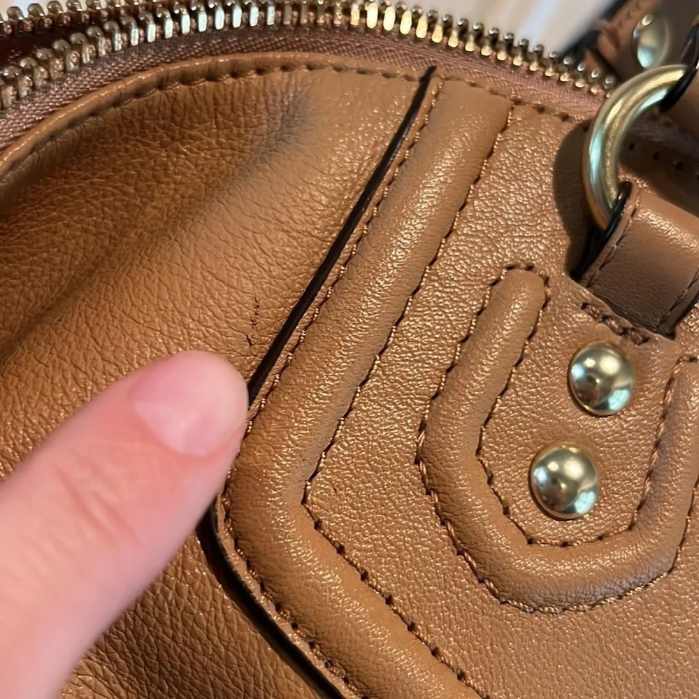 Tan leather Coach North South satchel purse large
Slouchy boho western - Picture 12 of 16